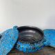 Glacier ennamel tureen vintage turquoise blue 1960 / cyclops varnished earthenware by Charles Cart