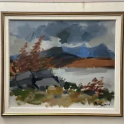 Original Swedish Oil on Canvas – “Landscape” by Ivar Hjertqvist – Vintage & Framed 74 × 65 cm (29" × 25.5")