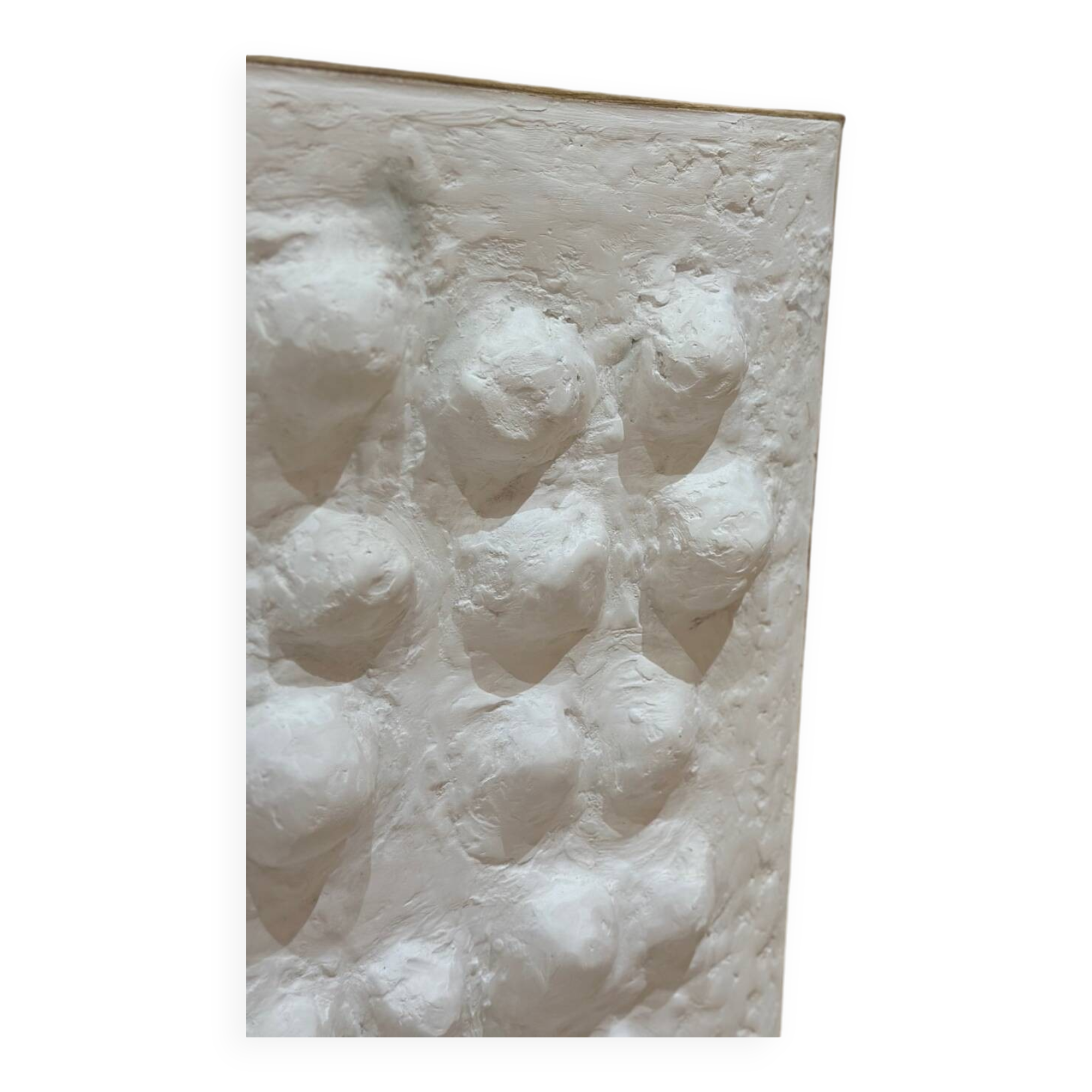 Tableau contemporain texturé relief 3D minimaliste - murmures blancs