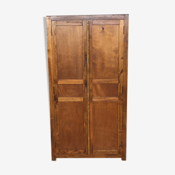 Old cabinet or wardrobe in fir from the 1950s 1960s vintage design