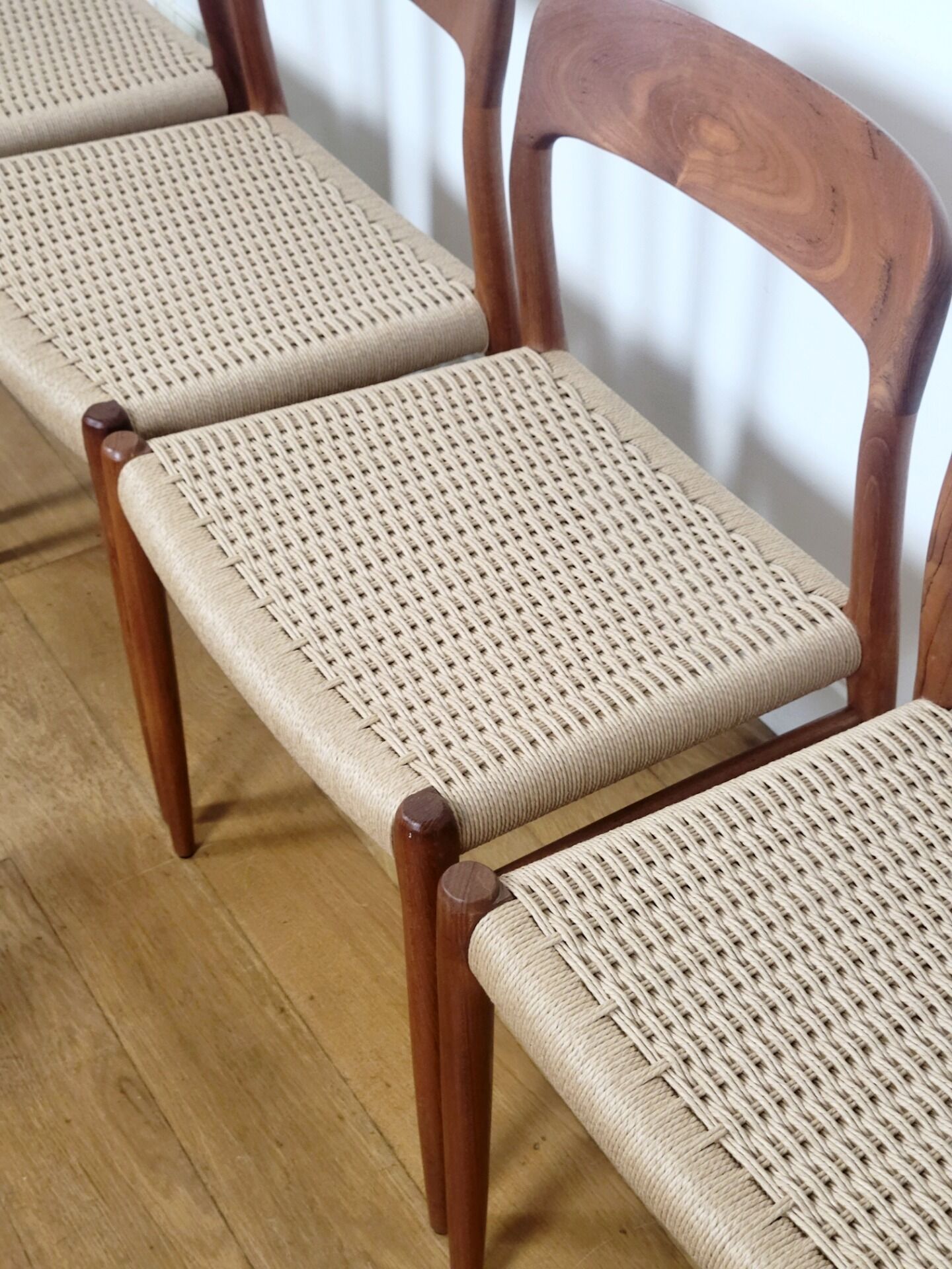 Set of 5 Niels O. Møller Model 75 dining chairs for J.L. Møllers Møbelfabrik