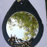 Miroir sur ardoise taillée main