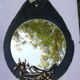 Miroir sur ardoise taillée main