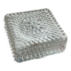 Small square wall-mounted ceiling light with transparent glass, vintage fixture.