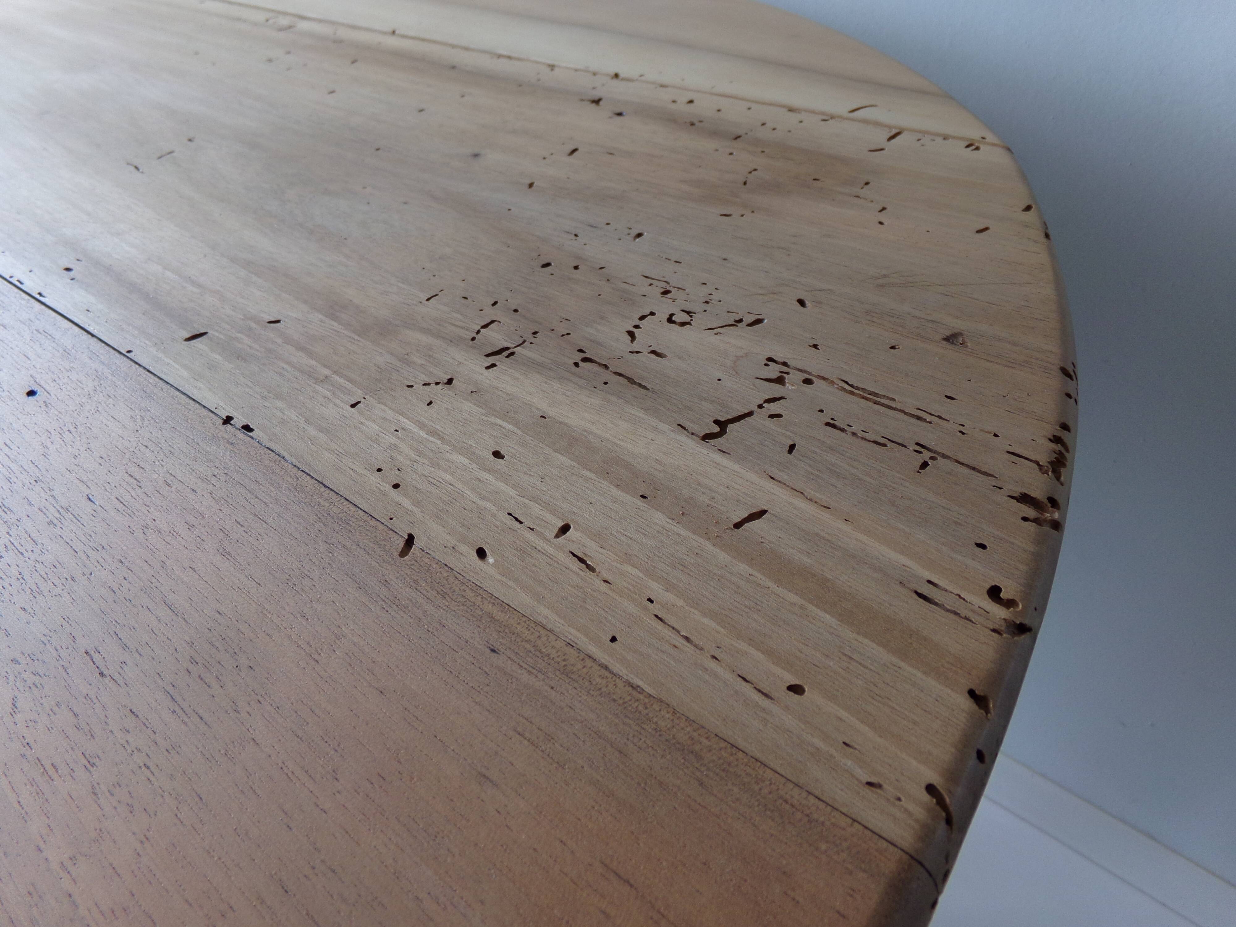 Round wooden table