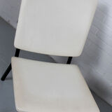 Set of 2 Industrial minimalist black metal tube frame chairs, 1960s