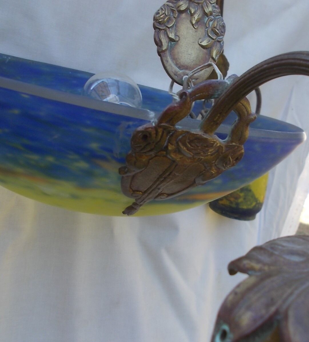 Art Deco chandelier in glass paste