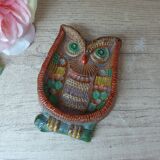 Colorful Owl Figurine Ceramica Convento Jesus Maria de Aracena Spanish Pottery