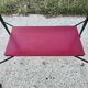 occasional table on wheels - red faux leather - vintage