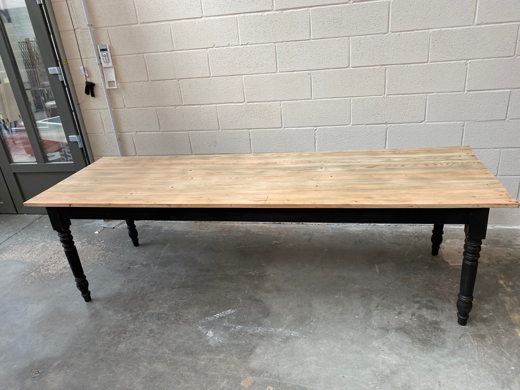 Farm table feet turned