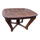 Antique Art Deco table with Eiffel-style legs in solid oak