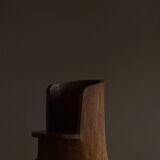 Swedish brutalist mid-century sculptural chair in solid pine.