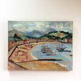 Oil on canvas 40's "The seaside"