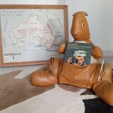 Kangaroo leather magazine rack, 1960s