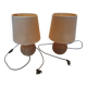 2 rattan bedside lamps