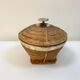 Vintage wicker and brass basket - 1970s
