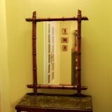 Wall mirror with faux bamboo frame - 84x62cm