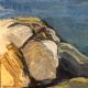 Large Original Swedish Oil on Canvas – “Storm Clouds Bohuslän” by Stig Delang – Signed – Vintage & Framed