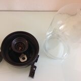 Long porthole wall lamp in glass and bakelite industrial style