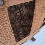 1960s, Danish armchair, green furniture velour, oak wood legs.