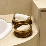 Bamboo and brass basket