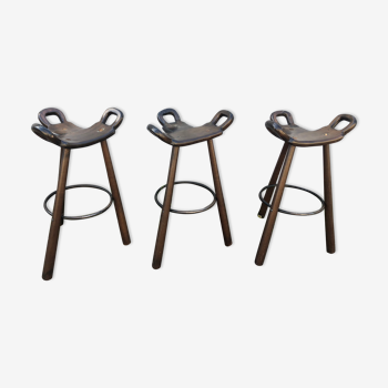 Brutalist bar stools Spanish Marbella by Sergio Rodriguez 50s
