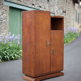 Art Deco cabinet, asymmetrical art deco cabinet, wood cabinet 40s