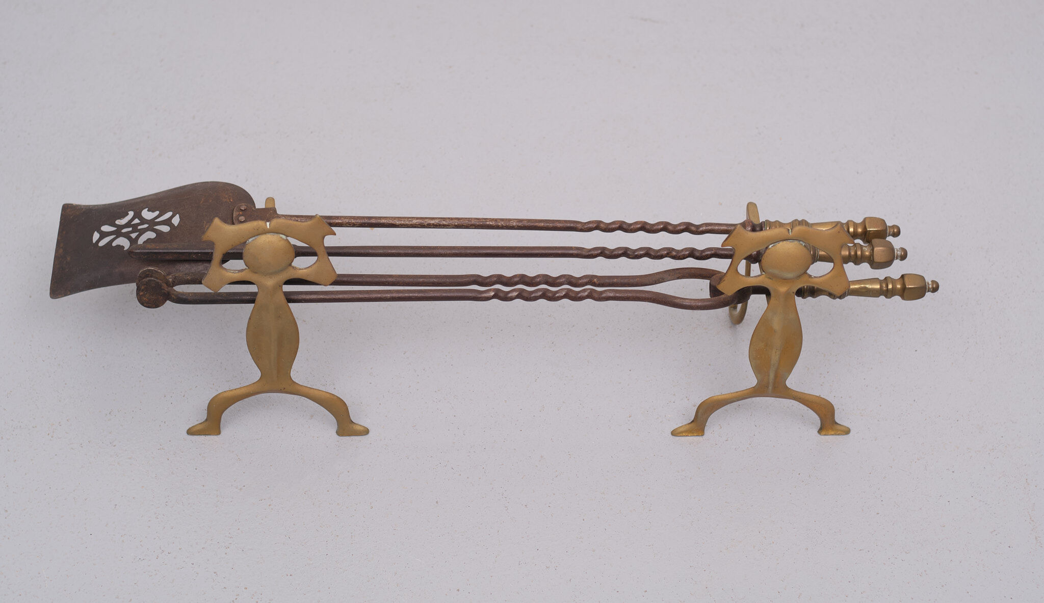 19 Century, Brass Fire Place Tools, Dutch
