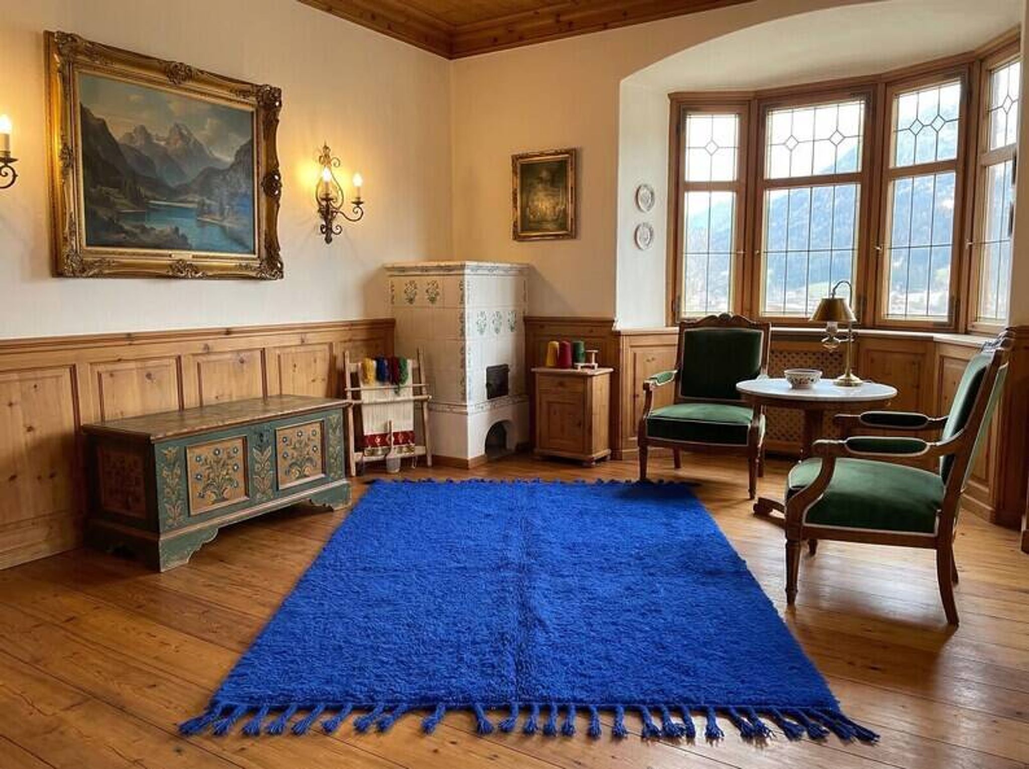 Blue Berber rug in wool 200cm x 300cm