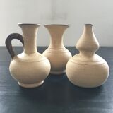 Trio of terracotta vases