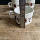 Set of 5 Brown Patterned Bistro Mugs, 1970s - Vintage