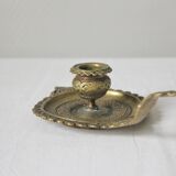Bougeoir à main oriental en laiton vintage