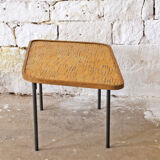 Table basse jaune vintage des années 1950