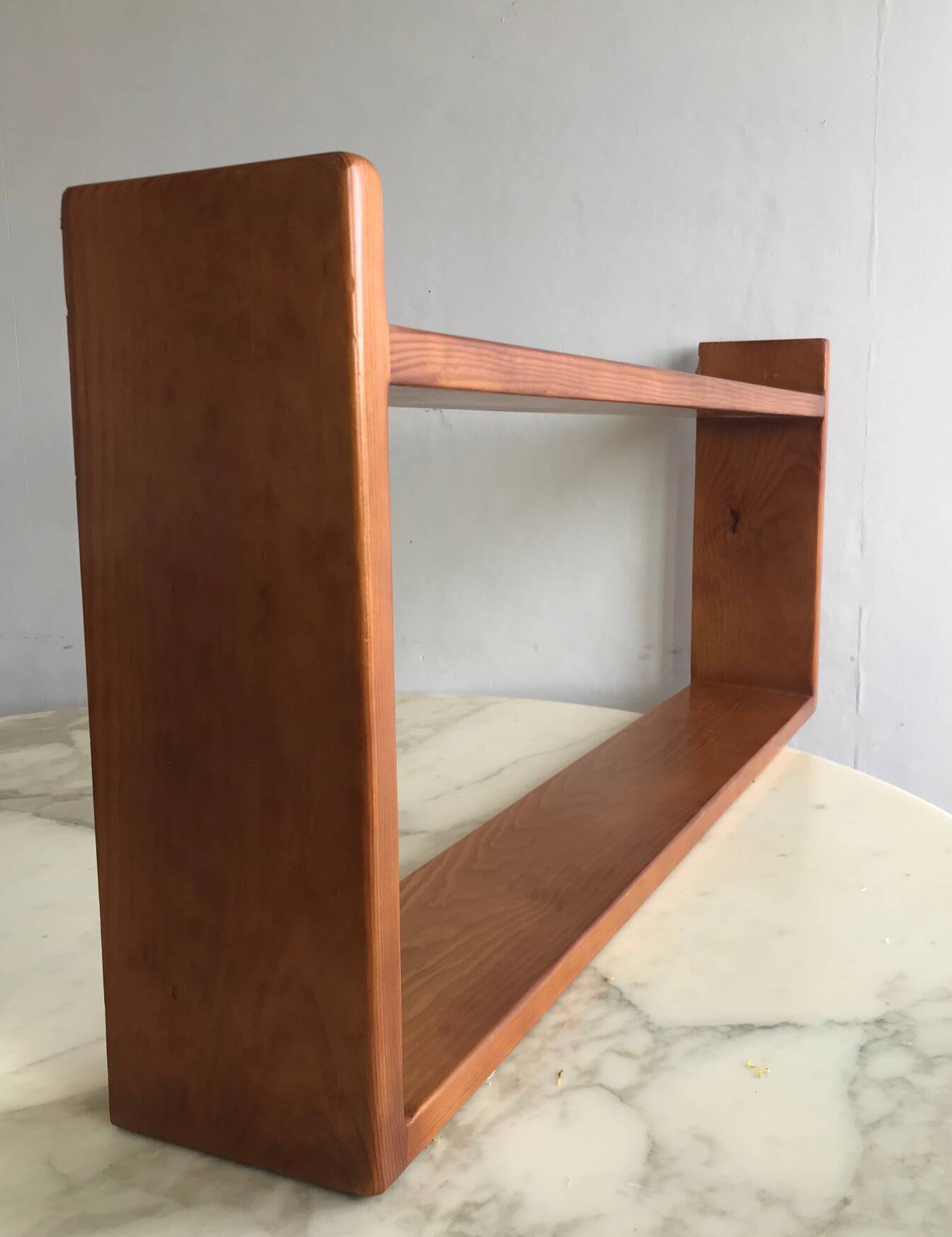 Wall shelf in elm, 1980s