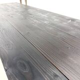 Large 1950s Farm Table in Burnt Wood (Shou Sugi Ban) – L245 cm