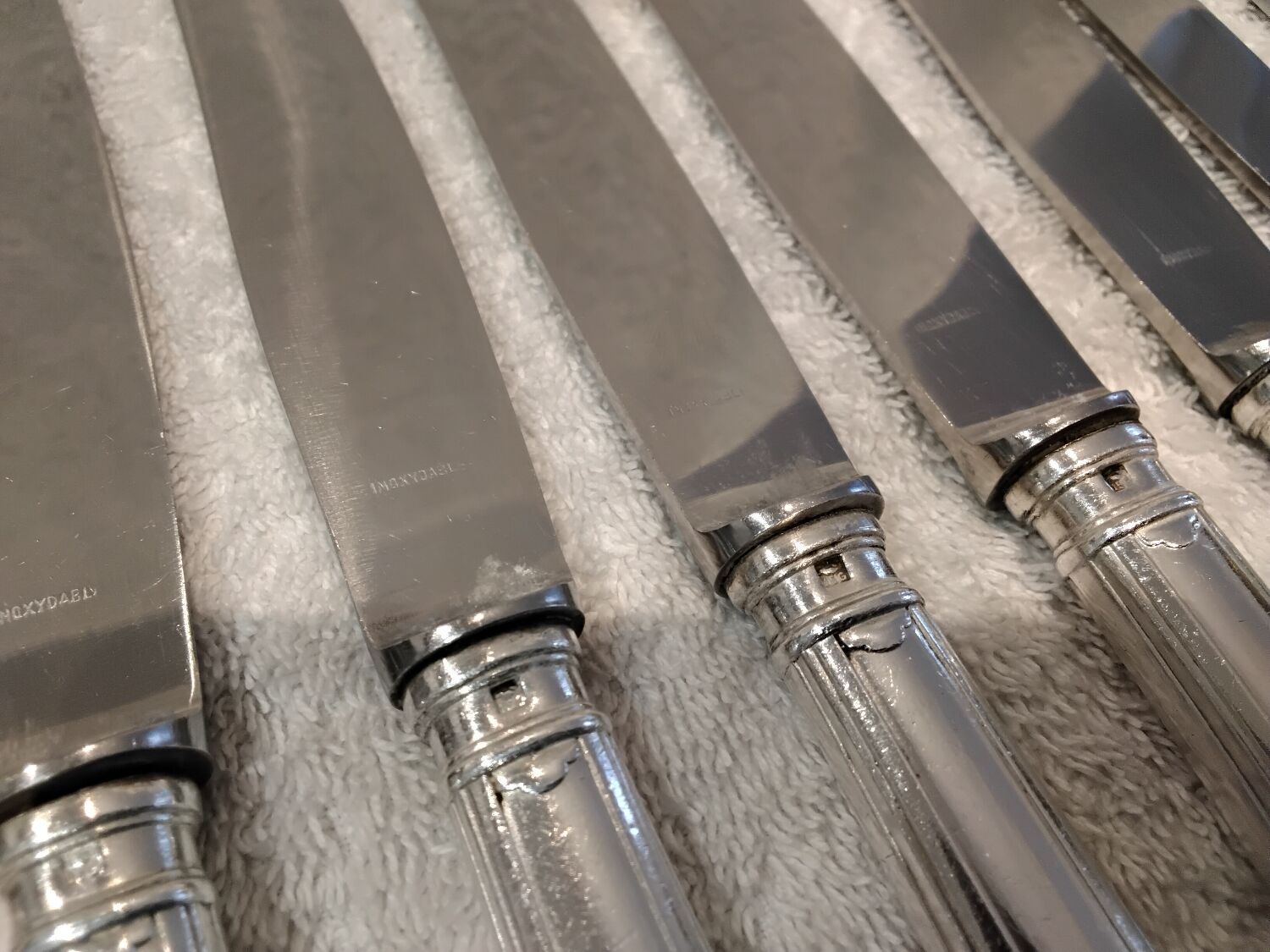 12 silver plated table knives, goldsmith SFAM, art deco style