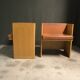 Pair of 1980's italian cubic armchairs
