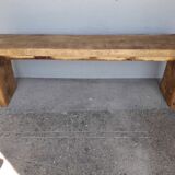 Vintage bench period 1960 old solid wood