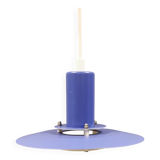 A blue minimalist hanging lamp from Lyfa Denmark 1980s.