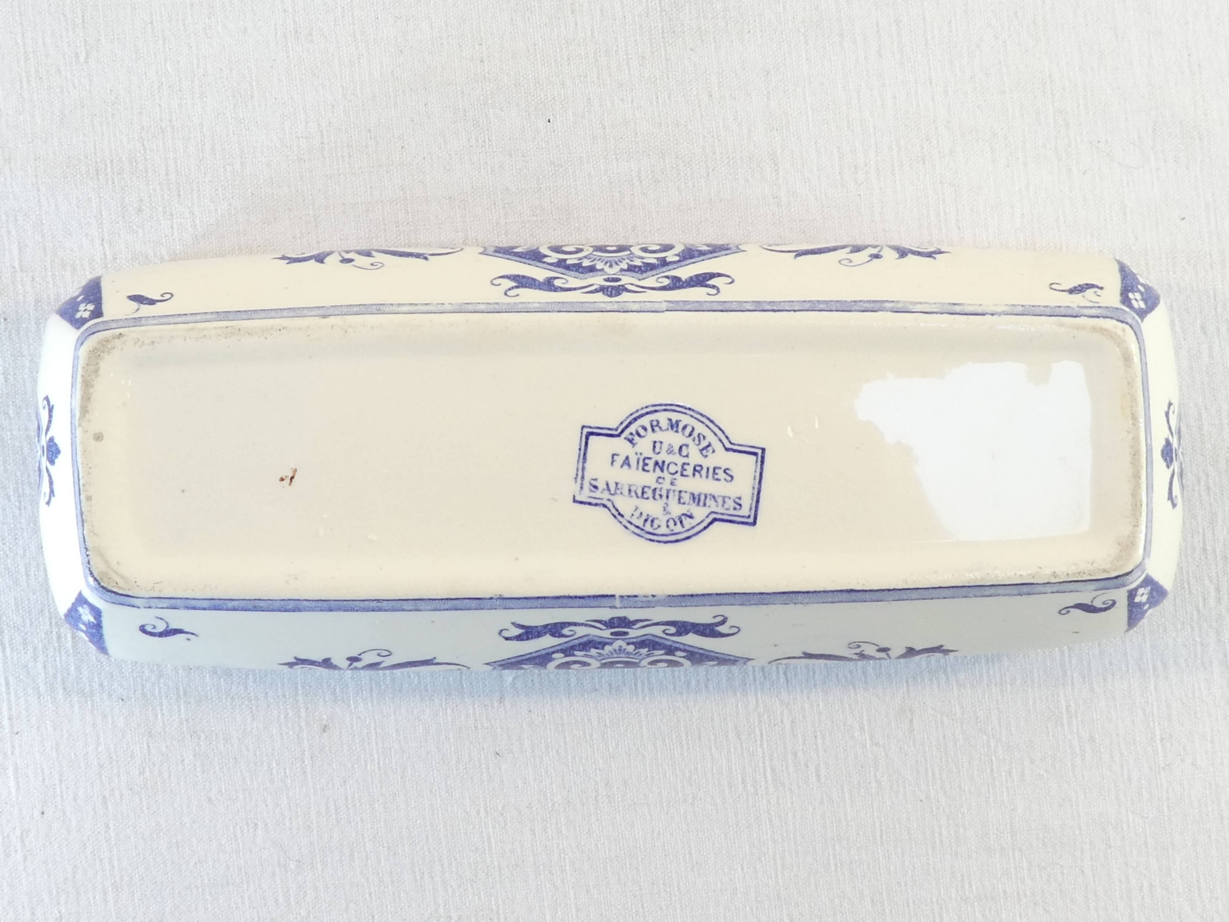 Old soap holder formose u and c sarreguemines and digoin