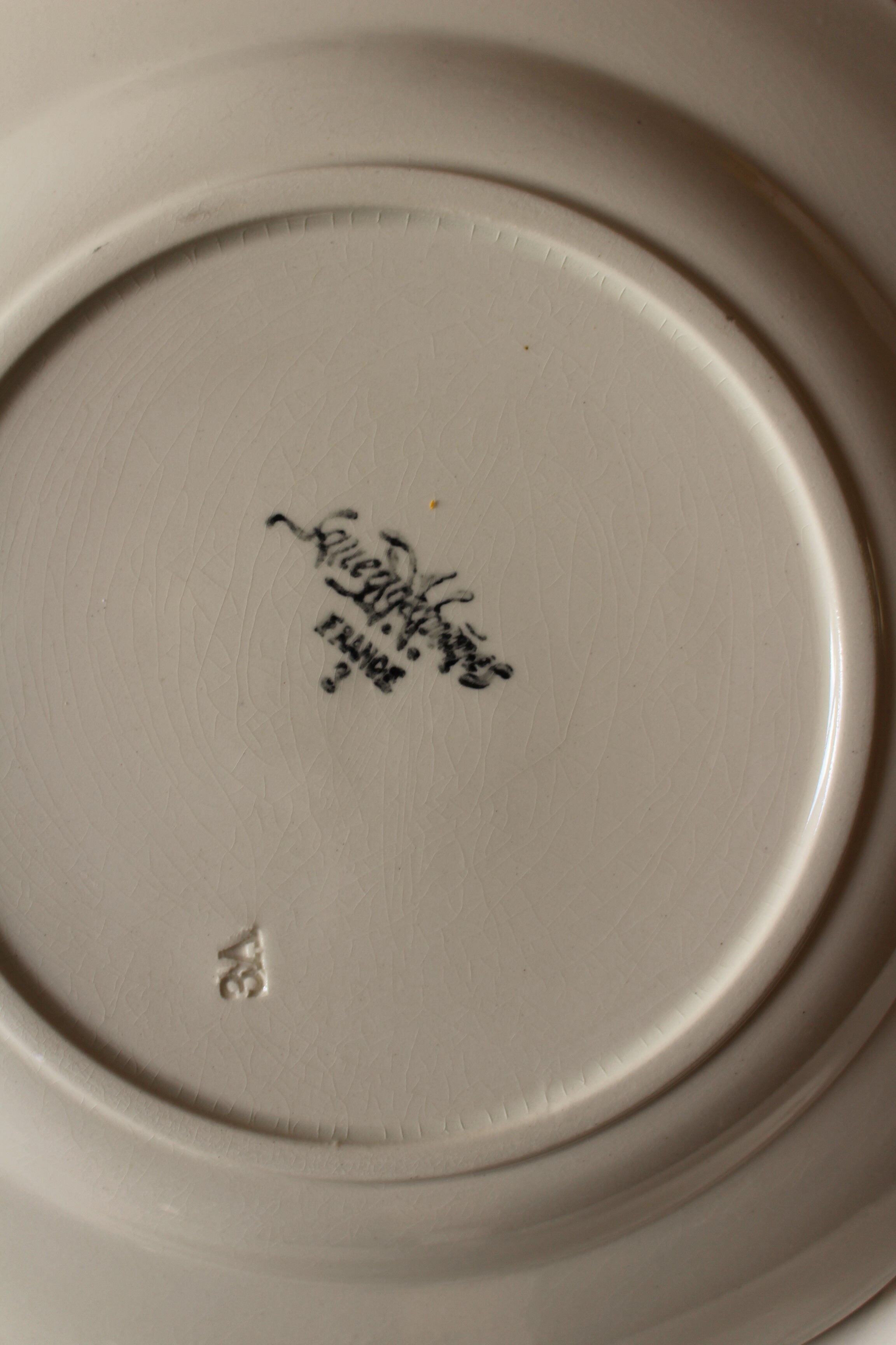 Lot 8 flat plates unbleached earthenware Sarreguemines