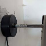 Pair of brushed aluminium tube wall lights from the 70s.