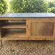 Antique workshop cabinet with sliding doors