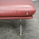 German Koinor Leather Bench with Brushed Stainless Steel Base 2020s