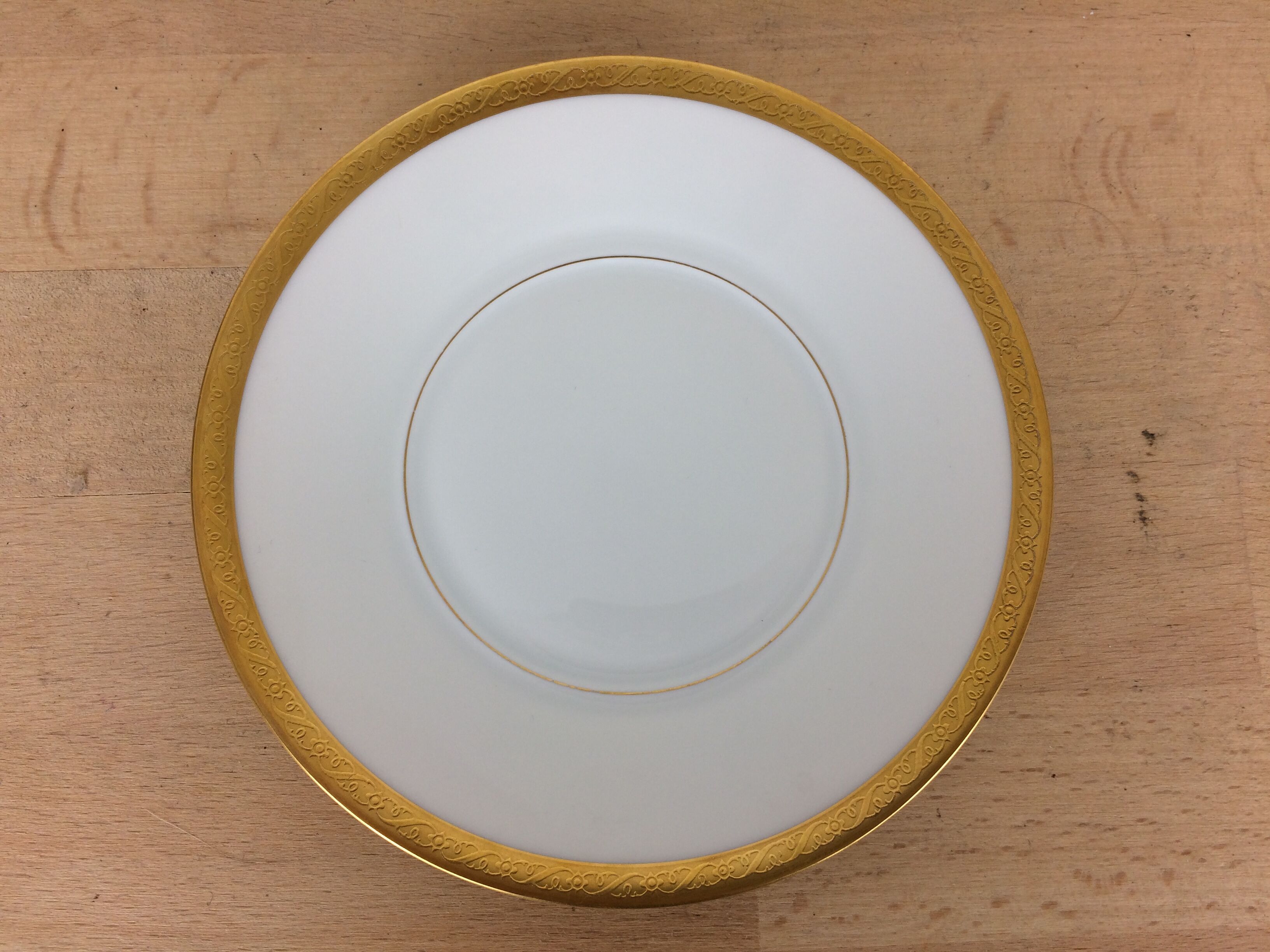 Porcelain tea set A. Vignaud Limoges and mocha spoons Christofle Alfénide