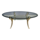 Table basse en laiton et en verre, années 1970