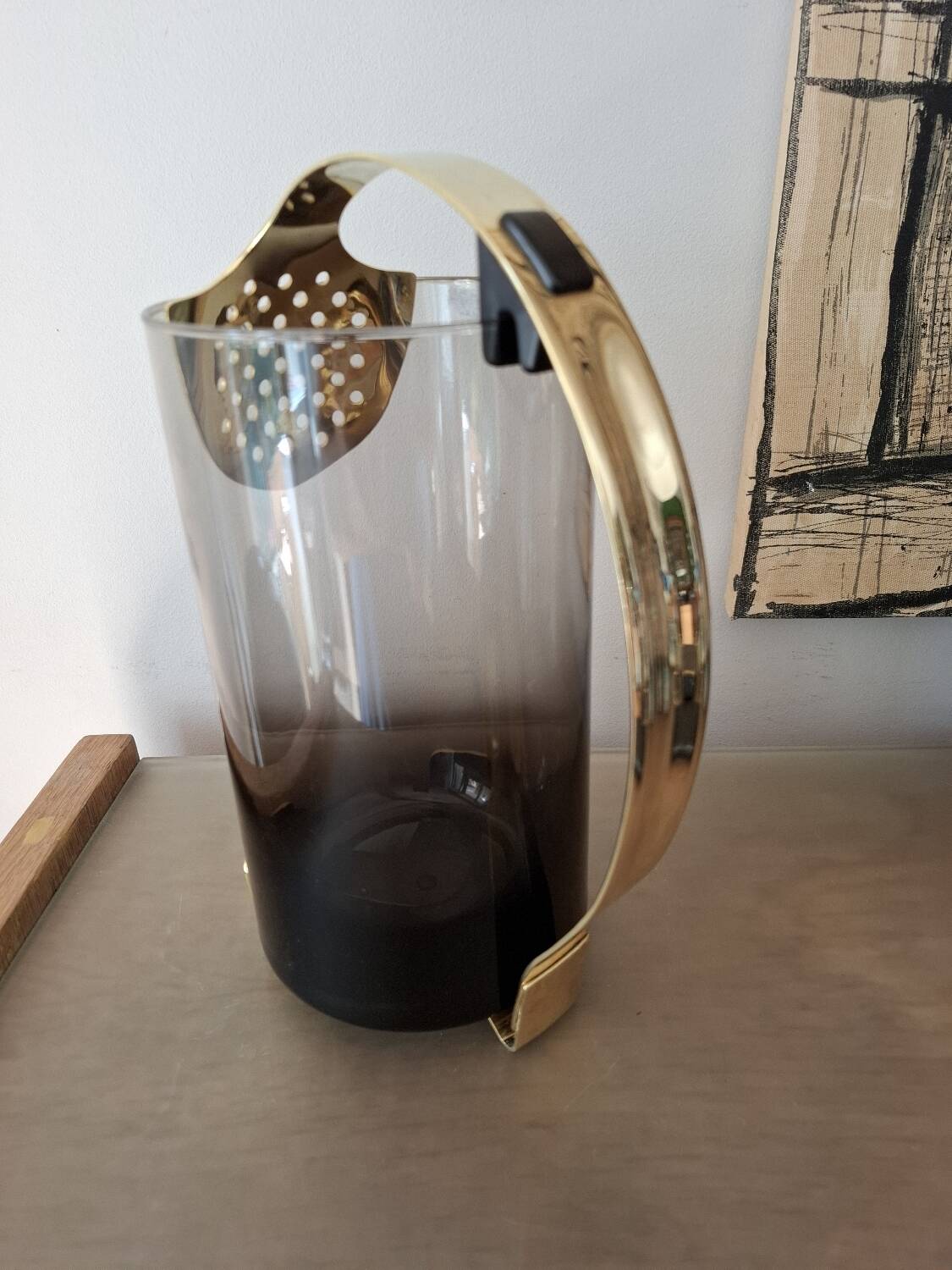 Vintage 70s smoked glass carafe