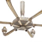 Art Deco silver-plated brass chandelier, 1920