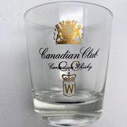 3 Vintage Canadian Club Whiskey Glasses, Long John and Queen Anne