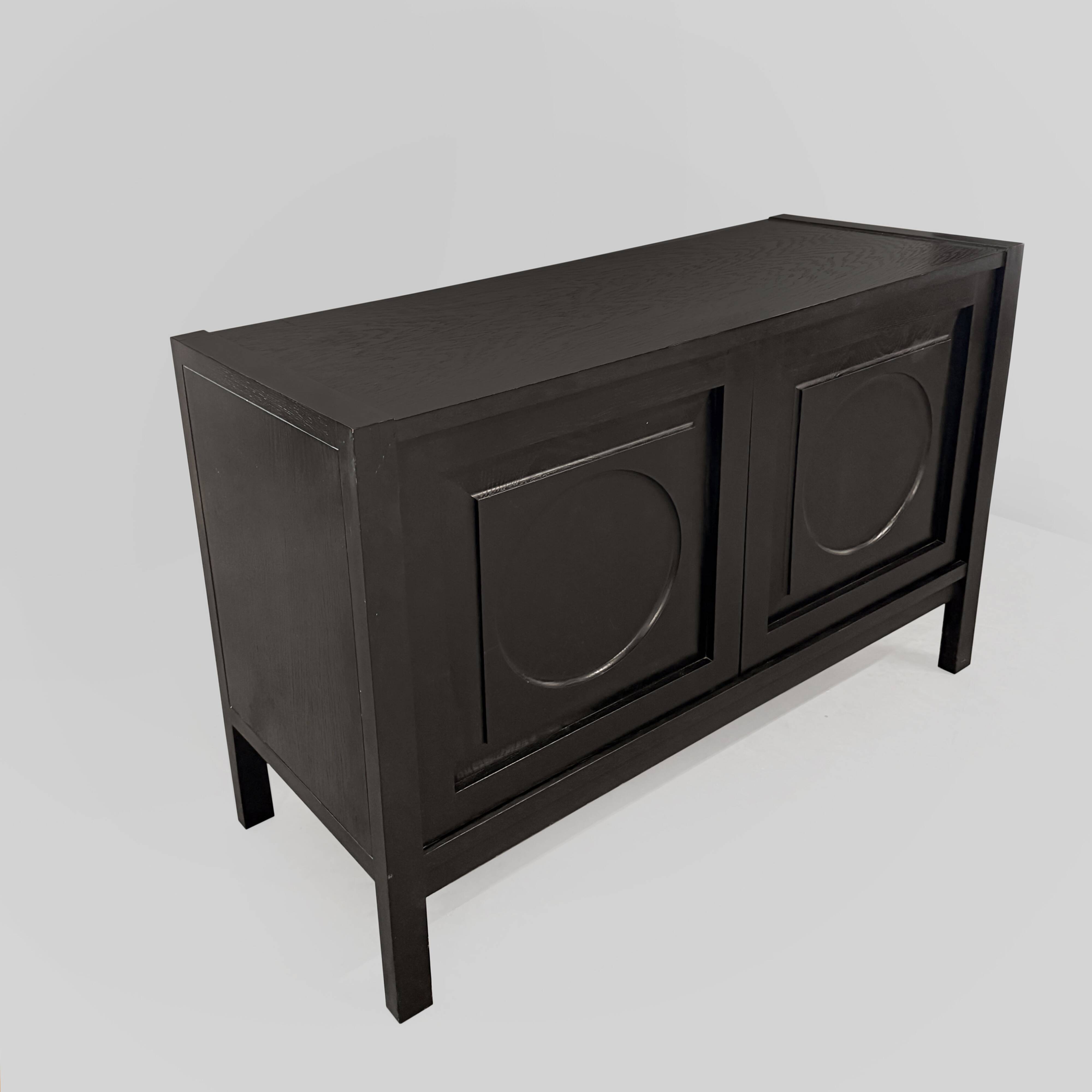 Graphical Defour black sideboard, 1970s